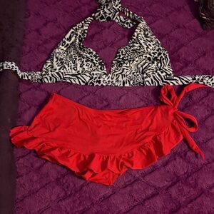Smart & Sexy Black and Red Bikini Set